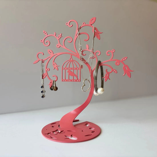 Cet élégant arbre a bijoux indispensable pour ranger, organiser et sublimer vos bijoux. Coloris vieux rose, différentes couleurs métalisées paillétées disponibles