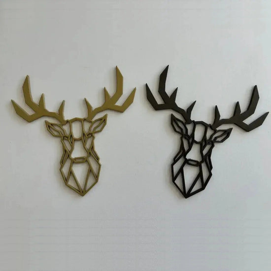 Décoration murale tête de cerf à plat / Aluminium - peinture époxy thermolaquée - Design / fabrication artisanale et française