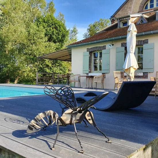Abeille géante - Métal design - Acier inoxydable - Peinture époxy thermolaquée