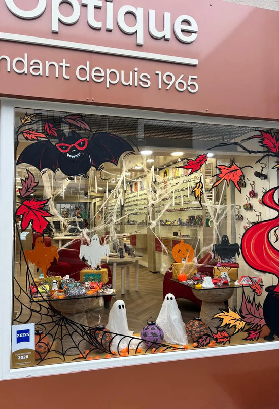 Figurines de fantômes et citrouilles idéales pour des décorations d'Halloween, pour des vitrines de magasin. En aluminium, durable et réutilisable.
