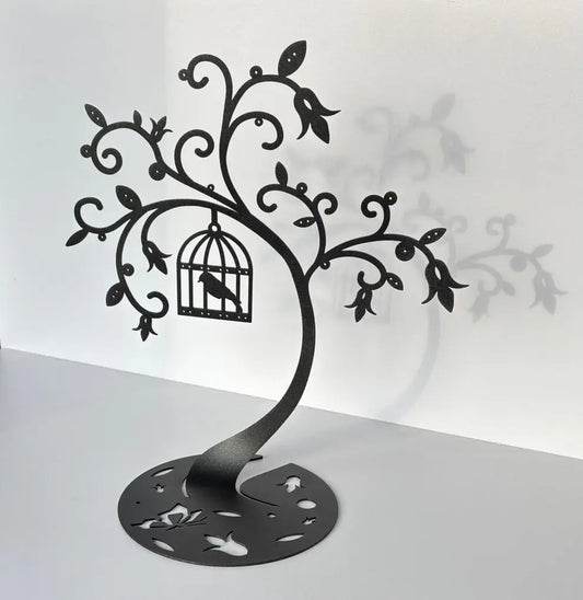 Cet elegant arbre a bijoux indispensable pour ranger, organiser et sublimer vos bijoux. Coloris noir pailleté, différentes couleur metalisee pailletee disponible