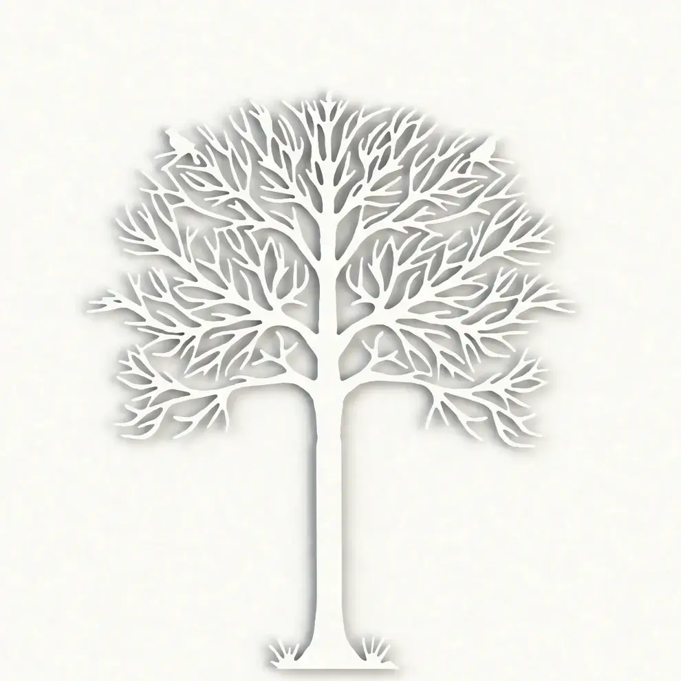 Mini Arbre de vie hauteur  21 cm à fixer ou à poser réalisé en aluminium découpé au laser pour un design raffiné et élégant. Idéal en intérieur comme en extérieur