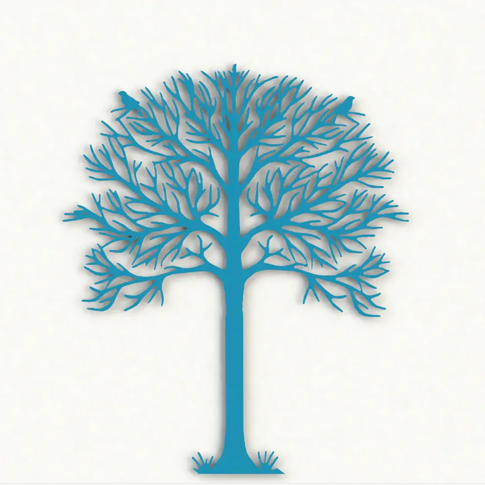 Mini Arbre de vie hauteur  21 cm à fixer ou à poser réalisé en aluminium découpé au laser pour un design raffiné et élégant. Idéal en intérieur comme en extérieur