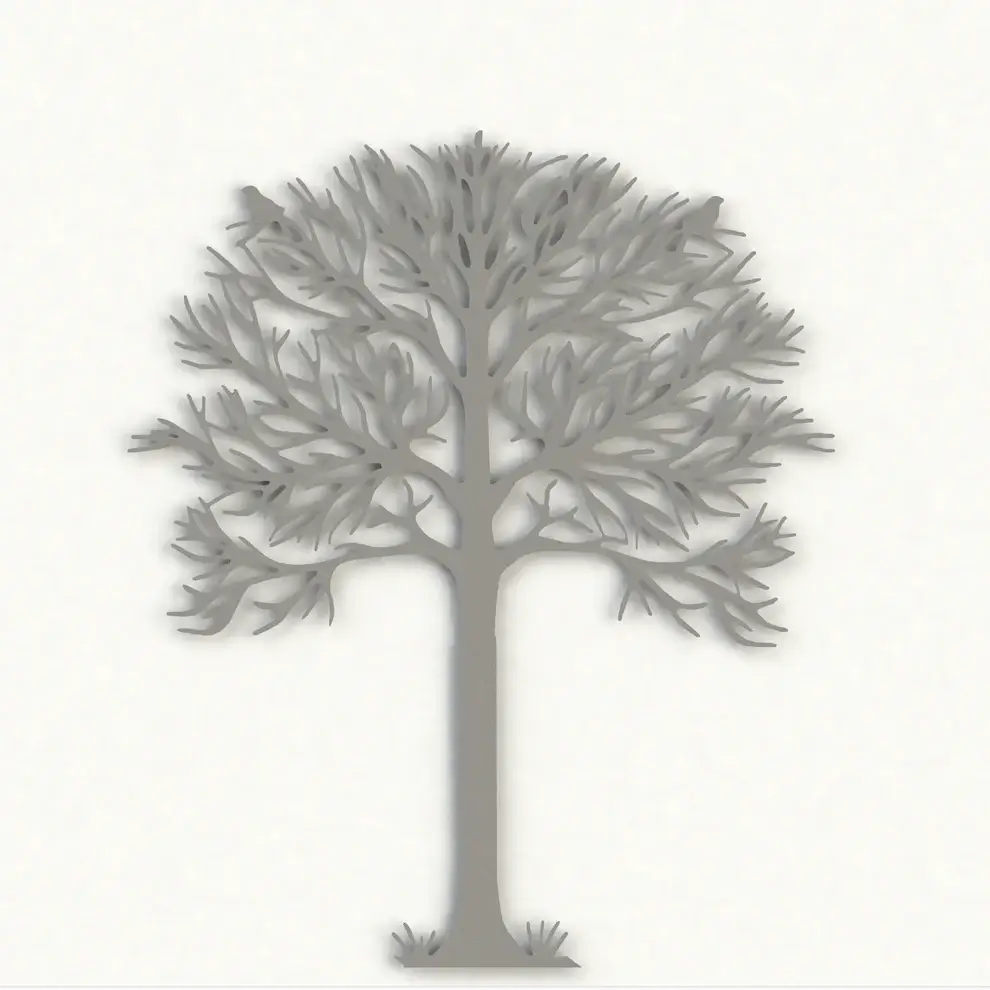Mini Arbre de vie hauteur  21 cm à fixer ou à poser réalisé en aluminium découpé au laser pour un design raffiné et élégant. Idéal en intérieur comme en extérieur