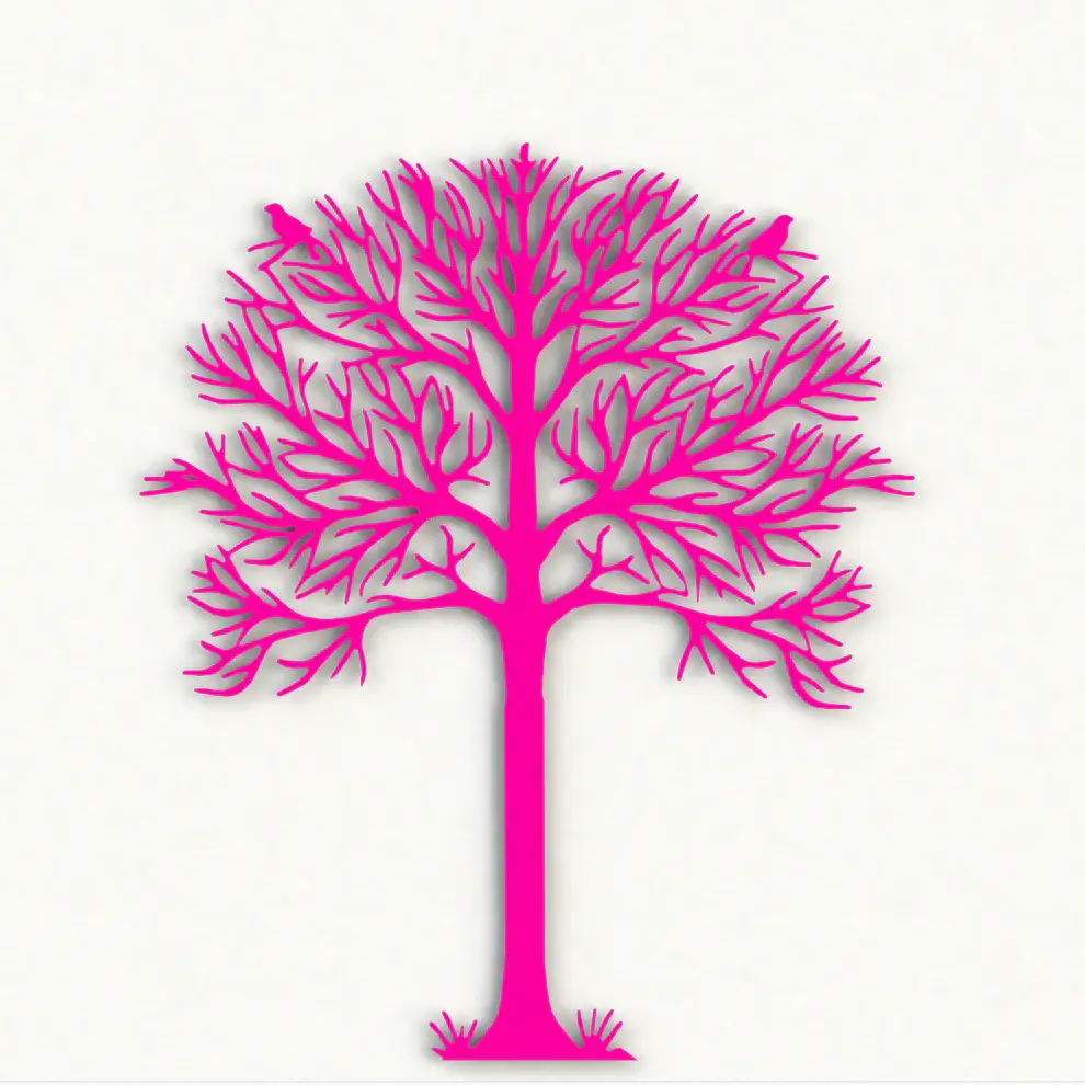 Mini Arbre de vie hauteur  21 cm à fixer ou à poser réalisé en aluminium découpé au laser pour un design raffiné et élégant. Idéal en intérieur comme en extérieur