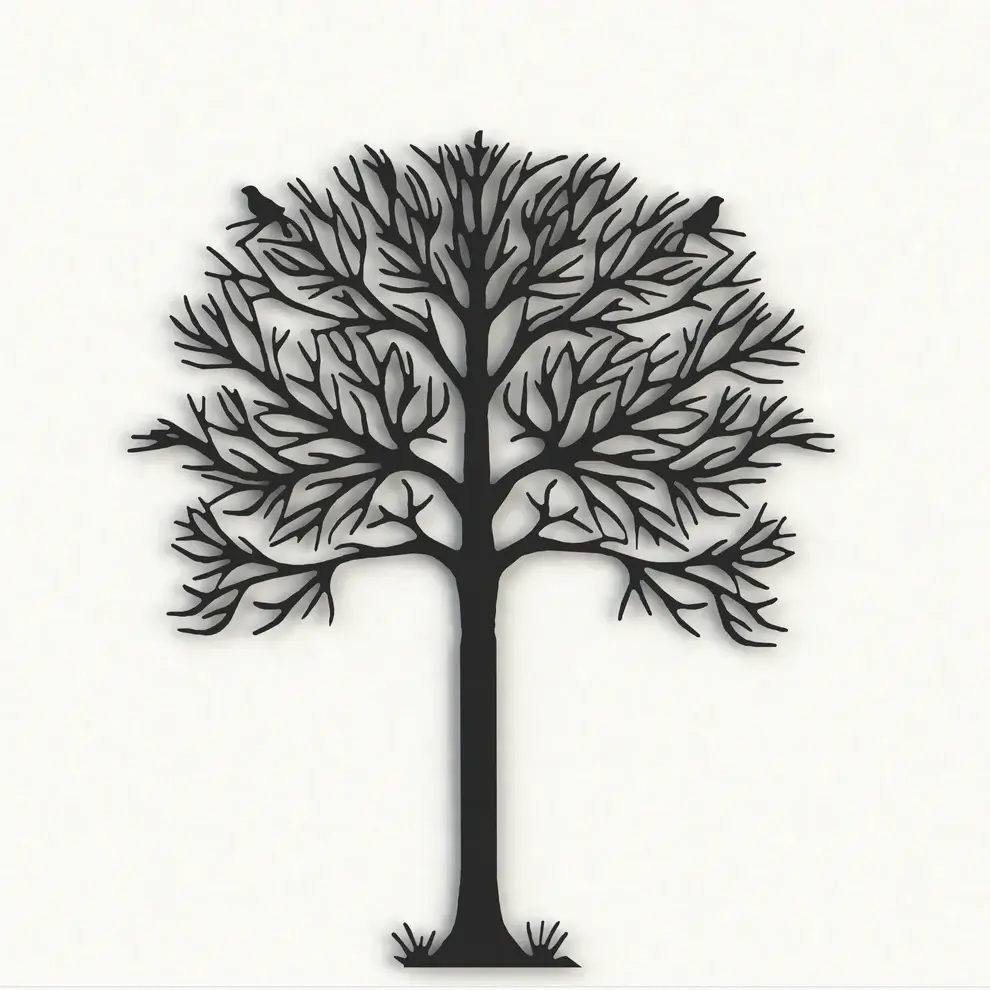 Mini Arbre de vie hauteur  21 cm à fixer ou à poser réalisé en aluminium découpé au laser pour un design raffiné et élégant. Idéal en intérieur comme en extérieur