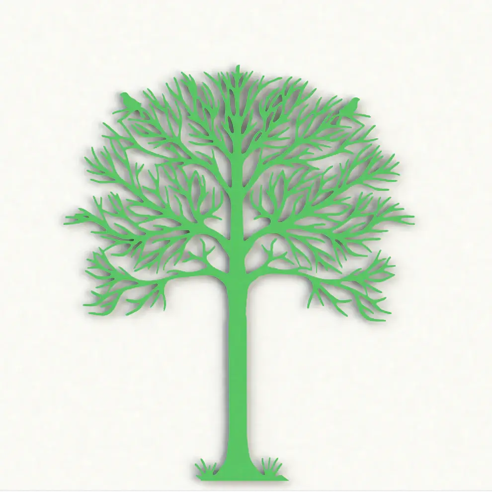 Mini Arbre de vie hauteur  21 cm à fixer ou à poser réalisé en aluminium découpé au laser pour un design raffiné et élégant. Idéal en intérieur comme en extérieur