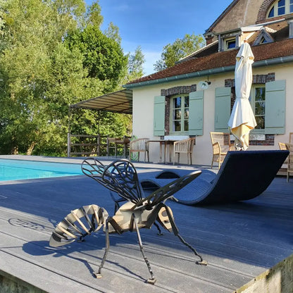 Abeille géante - Métal design - Acier inoxydable - Peinture époxy thermolaquée