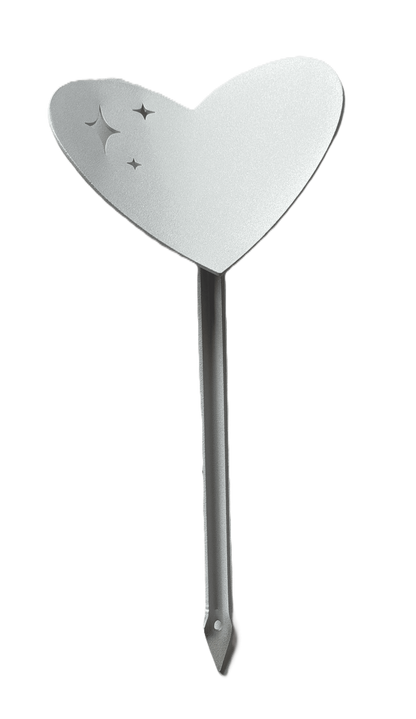 Cœur à planter blanc en aluminium symbole d’amour durable