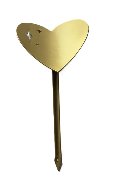 Cœur à planter doré décoration extérieure élégante