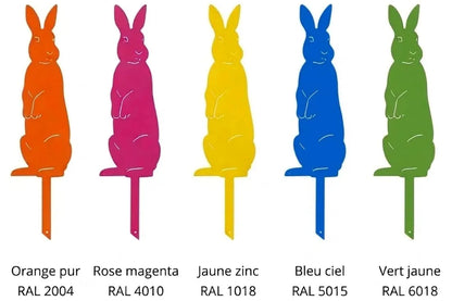 Lapin debout métal jardin – Décoration extérieure aluminium thermolaqué